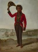 Augustus Earle, Portrait of Bungaree, a native of New South Wales, with Fort Macquarie, Sydney Harbour,